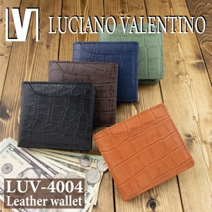 ★LUV-4004★クロコ型押 カードスライダー＆ボックス小銭 二つ折り財布  Luciano Valentino