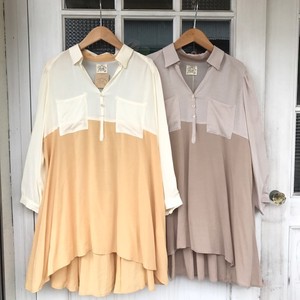 Button Shirt/Blouse Bicolor Spring/Summer