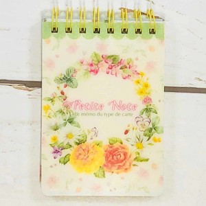 Notebook Flower Circle Notebook Ring Memo A7-size Made in Japan