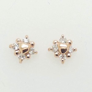 Pierced Earrings Gold Post Diamond
