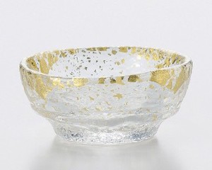 《日本製》金箔鉢　のぞき（直径約60mm）【ガラス 器】【ガラス 鉢】【ハンドメイド】