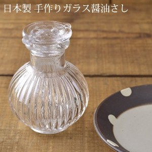 菊型 昔なつかし手作り醤油さし クリア【ガラス】[日本製/和食器]