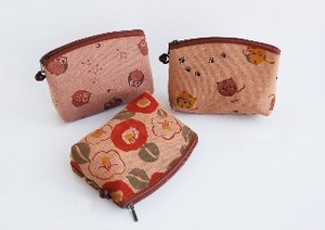 Pouch Owl Cat Back Japanese Pattern Made in Japan