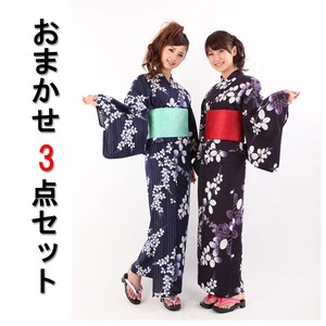 Kimono/Yukata Yukata & Obi & Geta Shoes Set of 3