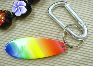 Key Ring Key Chain Rainbow L size M Surfing Made in Japan