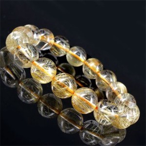 Gemstone Bracelet Rutile Quartz 12mm