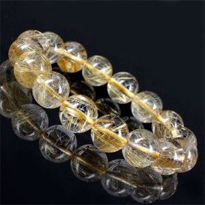 Gemstone Bracelet Rutile Quartz 13mm
