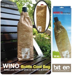 『WINE'O COOL BAG（ウィノクールバッグ』ワインも1本まるまる入る保冷バッグ (紙袋風）