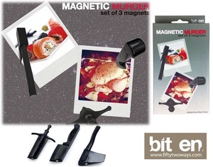 『Magnetic Murder（マグネティック マーダー）』グサッと刺さるマグネット3種セット ナイフ・斧・剣