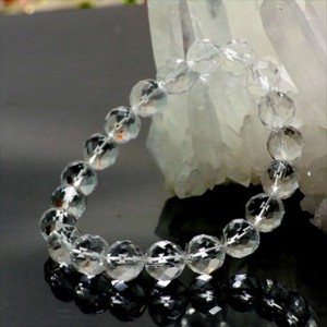【天然石ブレスレット】64面カット天然水晶(10mm)ブレス【天然石 天然水晶】
