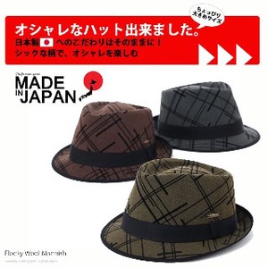 Felt Hat Pudding Flocking Finish Men's Made in Japan