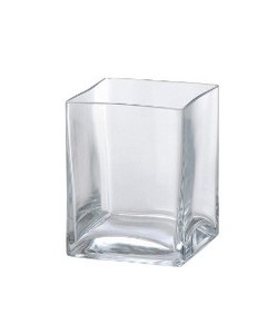 《トルコ製》花瓶　スクエア　（125x125x160）【ガラス かびん】【フラワーベース】