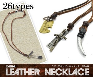 Leather Chain Necklace Jewelry Leather Genuine Leather 26-types