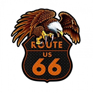 【スティールサイン】【ルート 66 ＆ ストリート】Route 66 Eagle 66-PT-SM-253