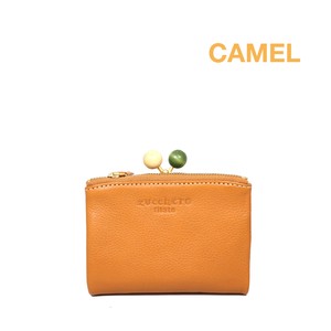 Bifold Wallet Zucchero Mini Gamaguchi SARAI Genuine Leather Ladies'