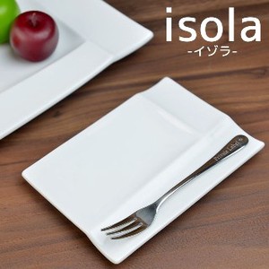 深山 isola-イゾラ- パレットプレートS(13cm) 白磁(裏印あり)[日本製/美濃焼/洋食器]