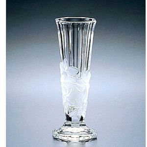 ■日本製【クリスタル花器】蘭柄 花器 花瓶 一輪挿し クリスタルガラス