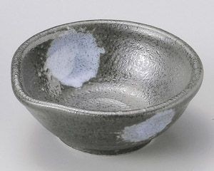 白吹黒水晶片口豆鉢【日本製　美濃焼】