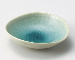 ブルー5.0変形鉢【日本製　美濃焼】