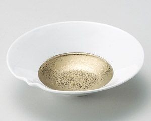 金彩片口平鉢【日本製　美濃焼】