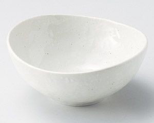 雪粉引楕円5.0鉢【日本製　美濃焼】