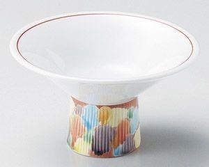 赤彩交趾4.4高台小鉢【日本製　美濃焼】