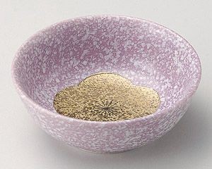 紫釉金梅丸鉢【日本製　美濃焼】