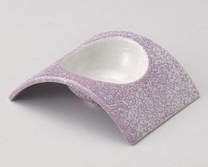 紫白吹アーチ型小付き【日本製　美濃焼】