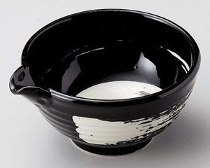 黒釉白刷毛3.0片口鉢【日本製　美濃焼】