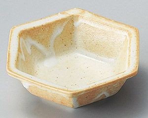 志野六角鉢【日本製　美濃焼】
