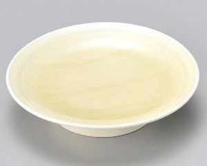 黄白磁6.0高台皿【日本製　美濃焼】