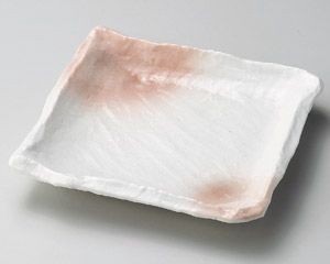 ピンク吹19cm角皿【日本製　美濃焼】