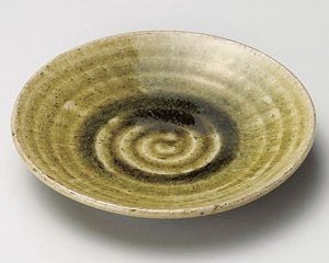 灰釉古代丸4.5皿【日本製　美濃焼】