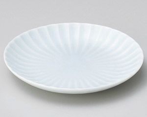 かすみ青白14.5cm丸皿【日本製　美濃焼】