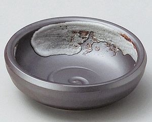 サビ白刷毛深小皿【日本製　美濃焼】