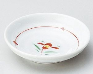 赤絵小花3.0皿【日本製　美濃焼】