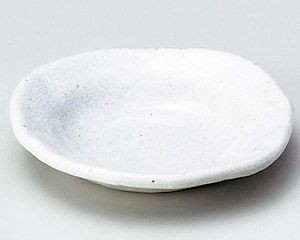 白釉変形丸小皿【日本製　美濃焼】