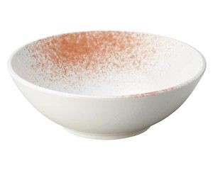 白玉粉引ピンク吹尺盛鉢(ビュッフェスタイル)【日本製　美濃焼】