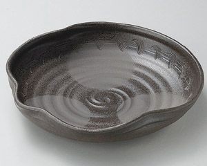 炭化瓢型尺盛鉢【日本製　美濃焼】