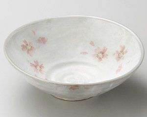 おぼろ桜変型平鉢【日本製　美濃焼】