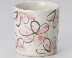 花園桃色ロックカップ【日本製　美濃焼】