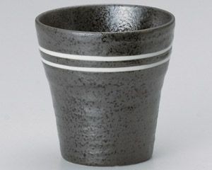 白線黒鉄釉ライン付きカップ【日本製　美濃焼】
