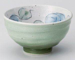 ばらグリン茶碗【日本製　美濃焼】