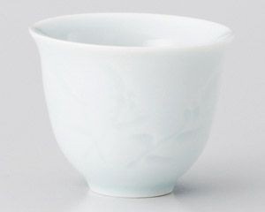青磁つゆ草反煎茶【日本製　美濃焼】