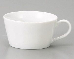 白磁切立スープカップ【日本製　美濃焼】