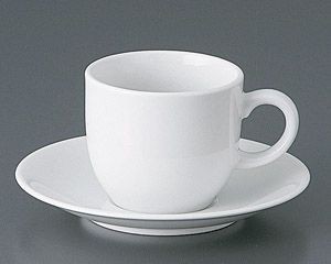 白磁PPコーヒー碗と受皿【日本製　美濃焼】