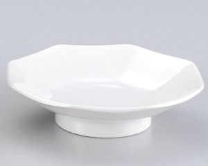 中華白八角シューマイ皿【日本製　美濃焼】