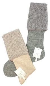 Crew Socks Plain Color Cotton Linen Socks Natural Simple Made in Japan