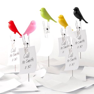 ”Note Sparrow”【QUALY】ノートスパロウ　スズメの卓上メモホルダー　小鳥グッズ