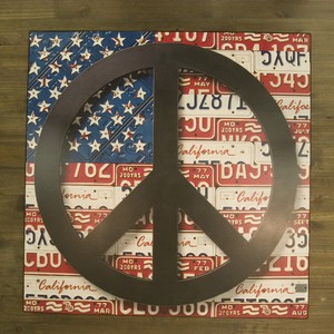 【PRICE DOWN】Old New シリーズ[プレート"PEACE U.S.A"]＜アメリカン雑貨＞